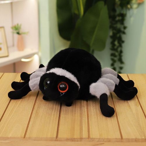 Poupée araignée dessin animé gros yeux araignée en peluche poupée enfants insecte poupée message peut être un seul aspirateur Araignée grise - 20 cm 0,08 kg