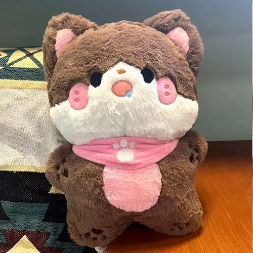 Adorable poupée en peluche chat Luna, chaton endormi, cadeau de Saint-Valentin chinois Chat brun - 40 cm 0,45 kg