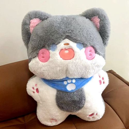 Adorable poupée en peluche chat Luna, chaton endormi, cadeau de Saint-Valentin chinois Chat gris - 40 cm 0,45 kg