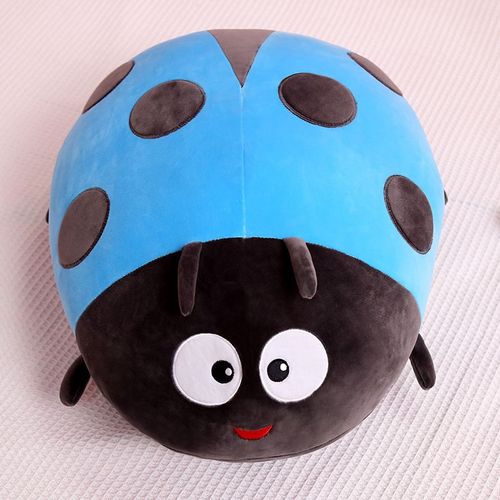Peluche abeille douce, insecte, coccinelle, oreiller, cadeau pour enfants et filles Coccinelle bleue Z-33-40 cm (0,3 kg)