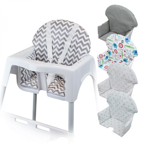 Monsieur Bébé - Housse D'assise Pour Chaise Haute Bébé Enfant Gamme Délice - Zig Zag Gris