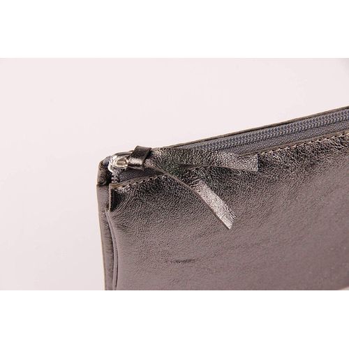 Pochette cuir CLAIREFONTAINE Cuirisé 2 compartiments graphite