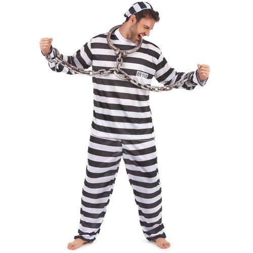 Déguisement De Prisonnier Noir Et Blanc Homme - Taille: Xl