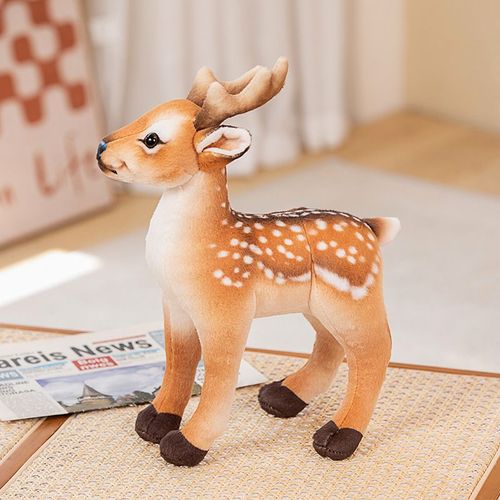 Poupée Cerf Sika Antilope Peluche Zoo Enfants Poupée Chiffon Poupée Cadeau Cerf Sika - 33 X 28 Cm (0,295 Kg)