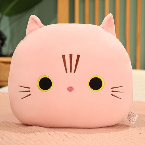 Coussin chauffant pour les mains trois en un, motif chat de dessin animé, couverture chaude pour l'hiver, pour la sieste au bureau Rose - oreiller 30*30cm