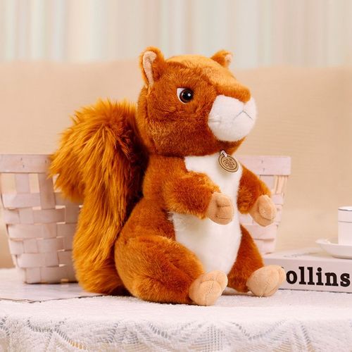 Écureuil raton laveur poupée peluche jouet poupée enfant ragdoll zoo Écureuil - 17 cm (0,1 kg)