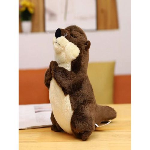 Peluche loutre bénissante, poupée zoo Loucher (avec une pierre d'aspiration en main) - 30 cm 0,24 kg