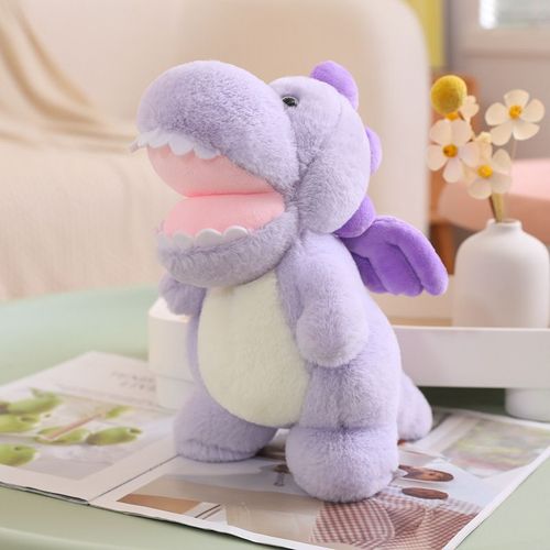 Adorable Petite Poupée Dinosaure Chat En Peluche Chiot Chien Husky Shiba Inu Poupée Enfants Poupée Réconfortante Dinosaure Aux Ailes Violettes - 25 Cm (0,16 Kg)