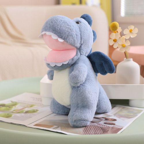 Adorable Petite Poupée Dinosaure Chat En Peluche Chiot Chien Husky Shiba Inu Poupée Enfants Poupée Réconfortante Dinosaure Aux Ailes Bleues - 25 Cm (0,16 Kg)