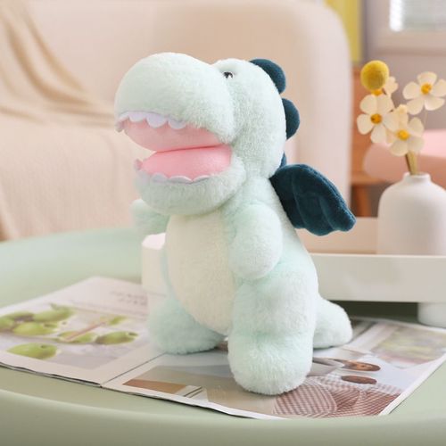 Adorable Petite Poupée Dinosaure Chat En Peluche Chiot Chien Husky Shiba Inu Poupée Enfants Poupée Réconfortante Dinosaure Ailé Vert Clair - 25 Cm (0,16 Kg)