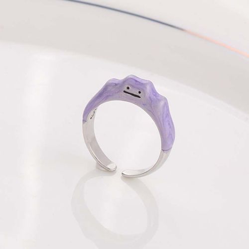 Bagues Ouvertes Coréennes Pour Adolescents, Monstre Souriant Mignon, Violet Rêveur, Bijoux De Mode, Cadeaux Tendance, 2021