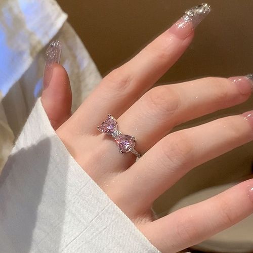 Bague Réglable En Cristal Rouge Pour Femme, Coeur Micro Incrusté, Bijoux De Mariage, Cadeau D'amour, Haute Qualité, Mode De Luxe