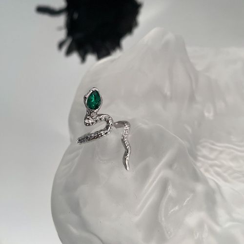 Bague Gothique En Strass Pour Hommes Et Femmes, Anneau Serpent Ouvert Ajustable, Reptile, Mode Punk, Garçon Et Fille, Bijoux Cadeaux D'anniversaire