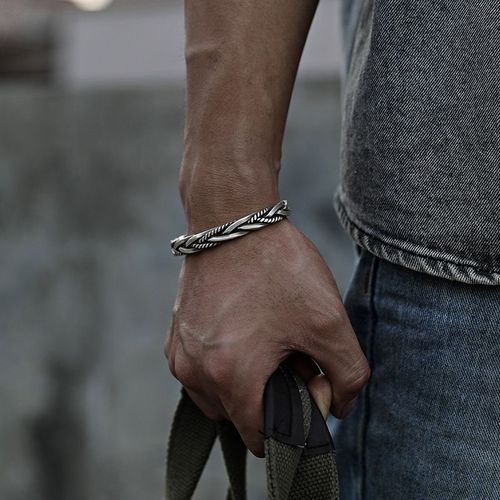 Bracelets De Poignet À Double Chaîne En Métal Creux Pour Hommes, Bijoux De Fête Hip Hop Punk