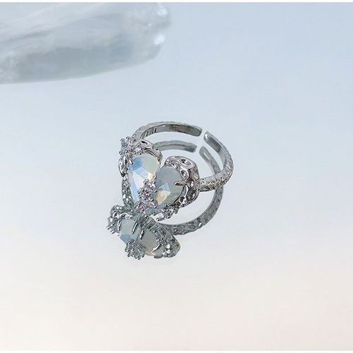 Bagues Réglables En Forme De C¿Ur Pour Femmes Et Filles, Bijoux En Argent, Design Élégant, Vintage, Noir, Amour, Cadeaux D'anniversaire, Mode