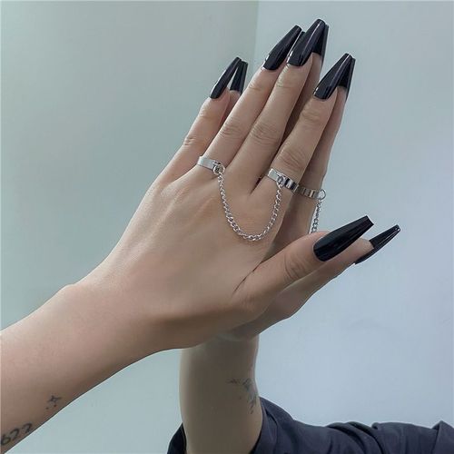Bague Vintage Noire, Grande Croix Ouverte Pour Adolescents, Bijoux De Fête Pour Hommes, Gothique, Tendance, Couleur Métal, 1 Pièce, 2022