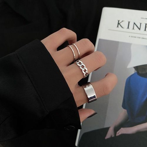 Bague Vintage Noire, Grande Croix Ouverte Pour Adolescents, Bijoux De Fête Pour Hommes, Gothique, Tendance, Couleur Métal, 1 Pièce, 2022