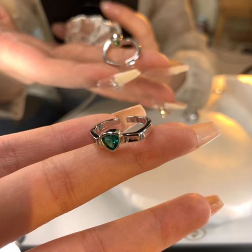 Bagues Ouvertes En Cristal Bleu Pour Hommes Et Femmes, Néo-Gothiques, Punk, Creux, Bergame, Index, Vintage, Accessoires De Bijoux