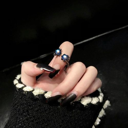 Bague Gothique En Pierre De Lune Y2k, Gland Irrégulier, Chaîne De Lave, Étoile Opale, Bague Esthétique Kpop, Ensemble De Bagues En Perles Pour Femmes