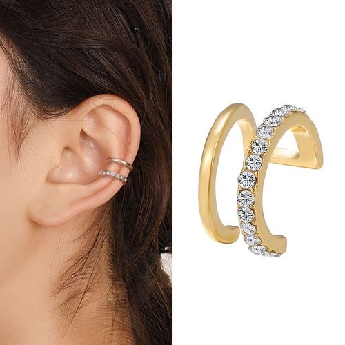 3 Pièces Boucles D'oreilles À Clip Croisé Simple Pour Femmes Filles, Bijoux Mignons De Couleur Or Argent Punk Sans Piercing
