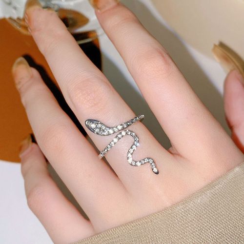 Bagues À Double N¿Ud En Cristal Rose Pour Femmes, Bijoux De Fête, Bague Ouverte Réglable Créative, Brillant, Tendance De La Mode, Y2k