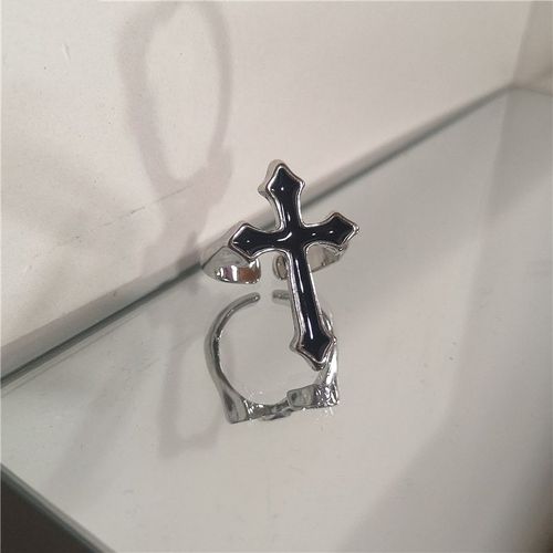 Bague Punk Gothique Épines Noir Argent, Anneau Réglable Ouvert En Métal Pour Femmes, Hommes Et Filles, Bijoux De Fête Grunge Y2k, 2022