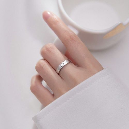 Bagues De Couple Ouvertes En Strass Pour Femmes Et Hommes, Bagues Réglables, Bijoux D'anniversaire Romantiques Pour Amoureux