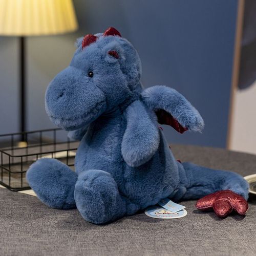 Peluche Dinosaure De Dessin Animé Assis Petit Dragon Volant Poupée Mignonne Poupée Douce Poupée Cadeau Dragon Volant Bleu Assis - 30 Cm 0,28 Kg
