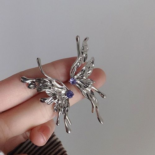 Boucles D'oreilles Créoles Torsadées Simples Vintage Pour Femmes, Prévention Des Allergies, Coeur En Cristal Violet, Cadeau De Bijoux De Fête, Document En Argent, Mode