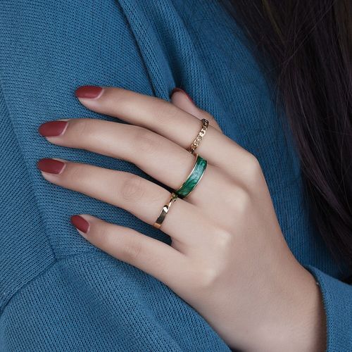 Ensemble De Bagues Papillon Coréennes Pour Femmes, Bijoux Punk, Mode Géométrique, Perle Élastique En Résine, Style Ins