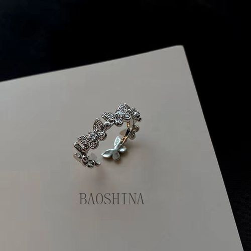 Bague En Zircon Pour Femmes Et Filles, Bijoux En Forme De C¿Ur, Strass Papillon, Forme Irrégulière, Nouvelle Collection 2022