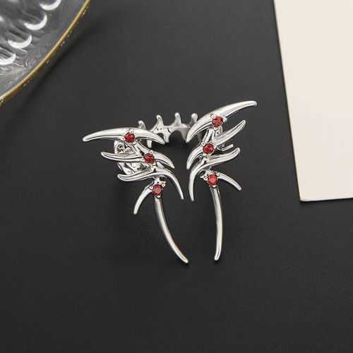 Bagues Papillon Réglables Pour Femmes, Punk, Gothique, Cristal Rouge, Irrégulier, Creux, Métal, Matiques, Bijoux, Nouveau, 2023
