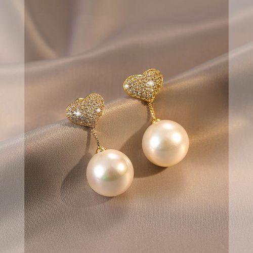 Boucles D'oreilles Pendantes En Forme De C¿Ur Avec Strass Verts Brillants, Accessoires De Bijoux Vintage De Luxe, À La Mode, Pour Ixde Noël, Pour Femme