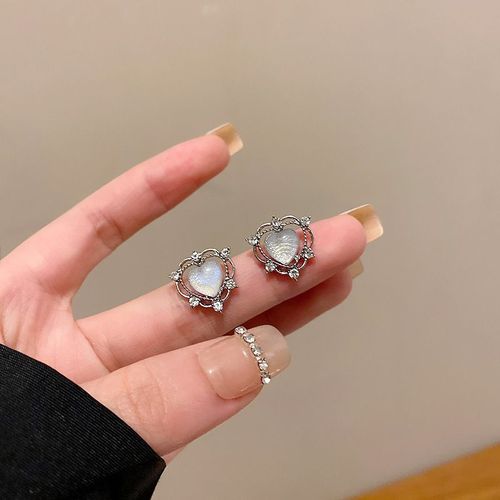 Boucles D'oreilles Pendantes En Forme De C¿Ur Avec Strass Verts Brillants, Accessoires De Bijoux Vintage De Luxe, À La Mode, Pour Ixde Noël, Pour Femme