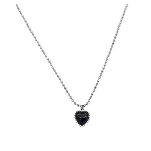 Y2k-Collier Pendentif Coeur En Cristal Rose Violet Pour Femme, Egirl Emo, Punk Grunge, Clavicule, Jofashion, Cadeaux De La Journée De Léon, Nouveau
