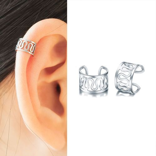Boucle D'oreille Sans Piercing Pour Femme, Bijou Brillant, Couleur Argent, Cristal, Strass, Étoile, Faux Cartilage