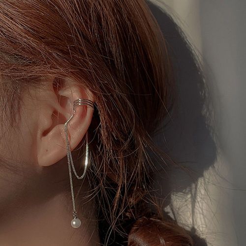 Boucle D'oreille Sans Piercing Pour Femme, Bijou Brillant, Couleur Argent, Cristal, Strass, Étoile, Faux Cartilage