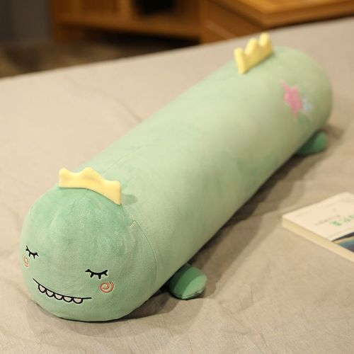 Oreiller long cylindrique en forme d'animal de la forêt, oreiller long en forme de dinosaure, oreiller long en forme de chat, oreiller long amovible et lavable avec doublure Dinosaure - 80 cm environ 0,8 kg