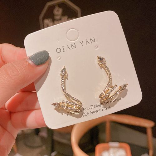 Boucles D'oreilles Serpent Vintage Pour Femmes, Clips D'oreille, Piercing, Couleur Argent, Bijoux Tendance, Cadeau De Saint Valentin, 2023