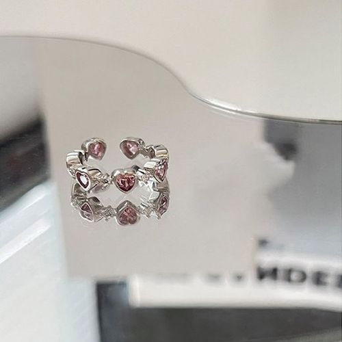 Bague Kpop Rose En Cristal Avec C¿Ur Pour Femmes, Anneau De Luxe, Bijoux Esthétique Grunge Vintage, Accessoires Emo Y2k, Pour Bff De Mariage, 2023