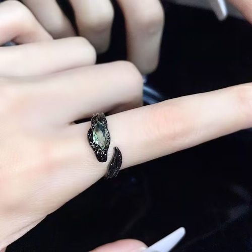 Bague Punk En Forme De Gouttelette Pour Femme, Vintage, Gothique, Cristal Vert, Bague Pour Femme, Hip Hop, Bijoux De Fête, Cadeau, Nouvelle Mode, 2023