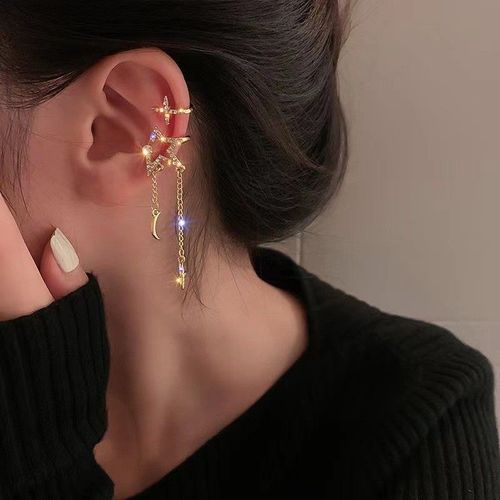 Boucles D'oreilles Asymétriques En Forme De C¿Ur Rose Pour Femme, Bijoux De Tempérament Doux, Sans Piercing, Cadeau De Ixde Mariage