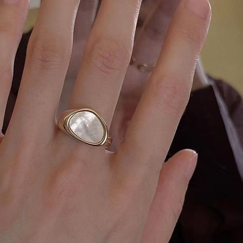 Bague Opale Vintage Y2k Pour Fille, Anneau Ouvert Irrégulier, Pierre De Lune, Géométrique, Esthétique Coréenne, Bijoux Chimegirl