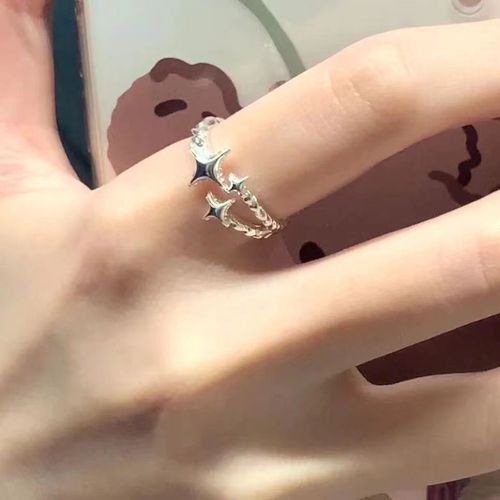 Bague Papillon En Cristal Violet Avec Ouverture Réglable Pour Femme, Bague Étoile Irrégulière Liquide, Accessoires De Bijoux Vintage, Esthétique Fille