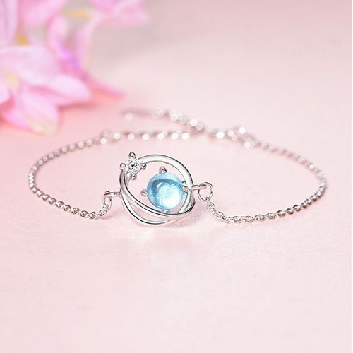 Bracelet Étoile Planète Cristal Bleu Pour Femmes, Bijoux De Fête Simples De Mariage, Mode Japonaise Coréenne