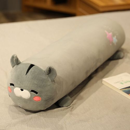 Oreiller long cylindrique en forme d'animal de la forêt, oreiller long en forme de dinosaure, oreiller long en forme de chat, oreiller long amovible et lavable avec doublure Hamster - 1,2 mètre, environ 1,6 kg