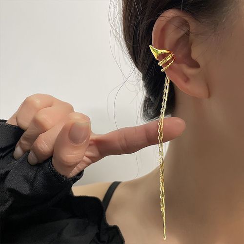 Boucles D'oreilles En Zircon Argenté Pour Femmes Et Filles, Ensemble De Bijoux Tendance, Manchette D'oreille Simple Et Créative, Non Piercing