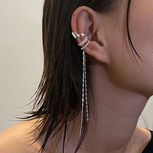 Boucles D'oreilles En Zircon Argenté Pour Femmes Et Filles, Ensemble De Bijoux Tendance, Manchette D'oreille Simple Et Créative, Non Piercing