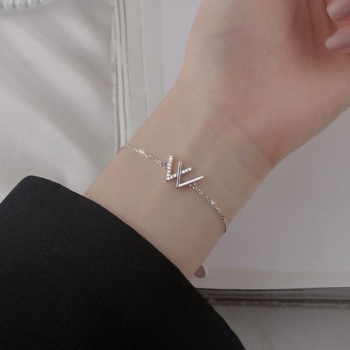 Bracelet À Cinq Pétales De Fleur En Cristal Noir Pour Femmes, Couleur Argent, Élégant, Bijoux De Fête De Mariage