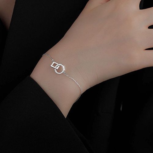 Bracelet À Cinq Pétales De Fleur En Cristal Noir Pour Femmes, Couleur Argent, Élégant, Bijoux De Fête De Mariage